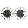 Wall Clock DKD Home Decor Crystal Silver Black Golden Iron 70 x 7 x 70 cm (2 Units) by DKD Home Decor, Wall Clocks - Ref: S30...