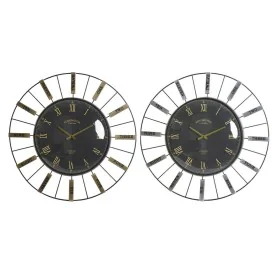 Horloge Murale DKD Home Decor Verre Argenté Noir Doré Fer 70 x 7 x 70 cm (2 Unités) de DKD Home Decor, Pendules murales - Réf...