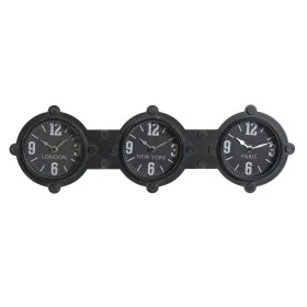 Horloge Murale DKD Home Decor Verre Noir Fer (58 x 6.5 x 18 cm) de DKD Home Decor, Pendules murales - Réf : S3026689, Prix : ...