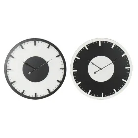 Wanduhr DKD Home Decor 50 x 3,5 x 50 cm Schwarz Weiß Vintage Holz MDF (2 Stück) von DKD Home Decor, Wanduhren - Ref: S3026745...