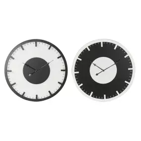 Relógio de Parede DKD Home Decor 50 x 3,5 x 50 cm Preto Branco Vintage Madeira MDF (2 Unidades) de DKD Home Decor, Relógios d...