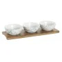 Set de Aperitivo DKD Home Decor Blanco Azul marino Porcelana Acacia Plástico Oriental 4 Piezas 30 x 9,5 x 1,3 cm de DKD Home ...