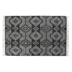 Alfombra DKD Home Decor Blanco Negro Algodón (160 x 230 x 1 cm) de DKD Home Decor, Alfombras infantiles - Ref: S3027189, Prec...