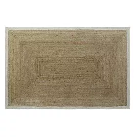 Carpet DKD Home Decor Scandi Polyester Cotton White Light brown Jute 120 x 180 x 1 cm by DKD Home Decor, Rugs - Ref: S3027270...