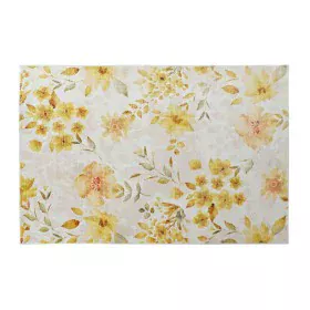 Teppich DKD Home Decor Gelb Weiß Polyester Baumwolle Blomster (120 x 180 x 0.5 cm) von DKD Home Decor, Teppiche - Ref: S30274...