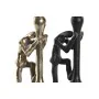 Candelabro DKD Home Decor 12 x 10 x 27 cm Champagne Nero Alluminio Moderno (2 Unità) di DKD Home Decor, Candelieri e portacan...