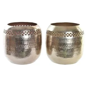 Vaso DKD Home Decor Cobre 24 x 24 x 22 cm Dourado Alumínio Árabe Corte e Vinco (2 Unidades) de DKD Home Decor, Jarrões - Ref:...