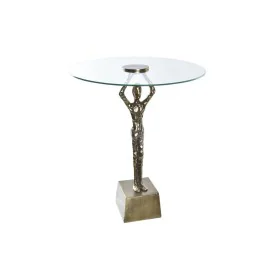 Mesa de apoio DKD Home Decor Cristal Dourado Alumínio 46 x 46 x 57 cm de DKD Home Decor, Jogos de móveis - Ref: S3027679, Pre...