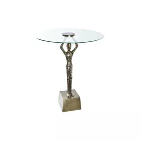 Mesa de apoio DKD Home Decor Cristal Dourado Alumínio 46 x 46 x 57 cm de DKD Home Decor, Jogos de móveis - Ref: S3027679, Pre...