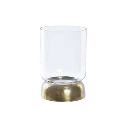 Candleholder DKD Home Decor Crystal Golden Aluminium 14 x 14 x 21 cm by DKD Home Decor, Candelabras and candle holders - Ref:...