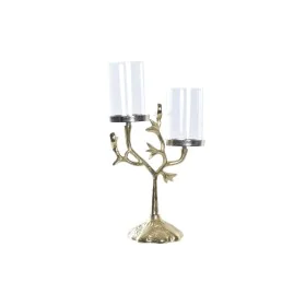 Candelabro DKD Home Decor Cristallo Dorato Alluminio Uccelli (29 x 15 x 48 cm) di DKD Home Decor, Candelieri e portacandele -...