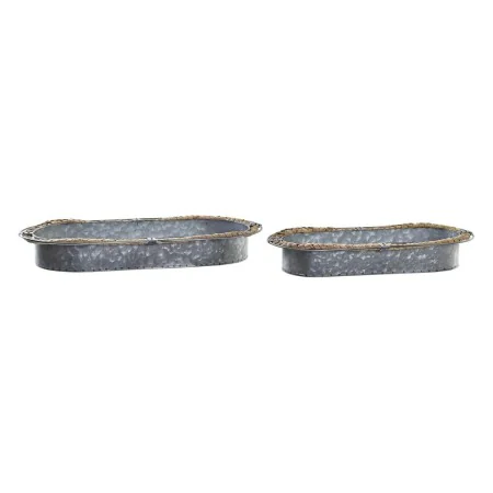 Centro de mesa DKD Home Decor Cinzento Castanho Ferro Fibra (51 x 26 x 7 cm) de DKD Home Decor, Adornos - Ref: S3027734, Preç...