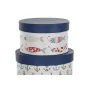 Set de Cajas Organizadoras Apilables DKD Home Decor Marino Rayas Blanco Azul marino Cartón (37,5 x 37,5 x 18 cm) de DKD Home ...