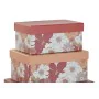 Set di Scatole per Sistemare Impilabili DKD Home Decor Fucsia Bianco Pesca Cartone (43,5 x 33,5 x 15,5 cm) di DKD Home Decor,...