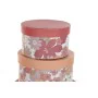 Jeu de Caisses de Rangement Empilables DKD Home Decor Fleurs Rayures Fuchsia Blanc Pêche Carton (37,5 x 37,5 x 18 cm) de DKD ...