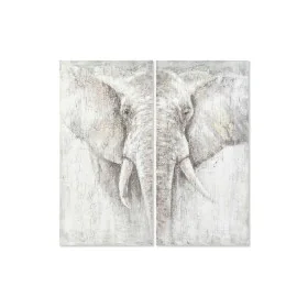 Set di 2 quadri DKD Home Decor Elefante Coloniale 120 x 3,7 x 120 cm di DKD Home Decor, Stampe e quadri su tela - Rif: S30282...