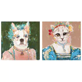 Painting DKD Home Decor 90 x 3,7 x 90 cm Dog Modern (2 Units) by DKD Home Decor, Prints on Canvas - Ref: S3028213, Price: 114...