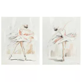 Cuadro DKD Home Decor 80 x 3,7 x 100 cm Bailarina Ballet Romántico (2 Unidades) de DKD Home Decor, Impresiones sobre lienzo -...