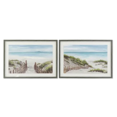 Pintura DKD Home Decor Praia Mediterrâneo 70 x 3,3 x 50 cm (2 Unidades) de DKD Home Decor, Impressões sobre tela - Ref: S3028...