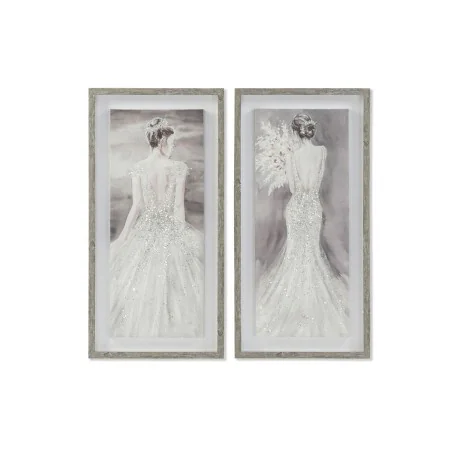 Cadre DKD Home Decor 40 x 3,8 x 80 cm Femme Romantique (2 Unités) de DKD Home Decor, Impressions sur toile - Réf : S3028245, ...