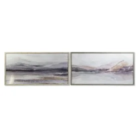 Pintura DKD Home Decor 124 x 4,5 x 64 cm Montanha Moderno (2 Unidades) de DKD Home Decor, Impressões sobre tela - Ref: S30282...