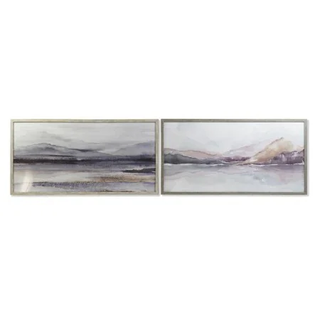 Pintura DKD Home Decor 124 x 4,5 x 64 cm Montanha Moderno (2 Unidades) de DKD Home Decor, Impressões sobre tela - Ref: S30282...