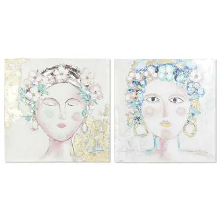 Painting DKD Home Decor 100 x 3,5 x 100 cm Lady Scandinavian (2 Units) by DKD Home Decor, Prints on Canvas - Ref: S3028262, P...