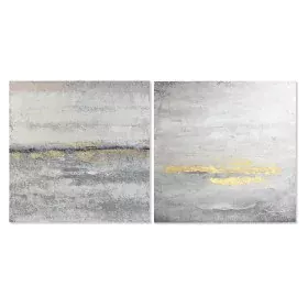 Pintura DKD Home Decor 100 x 2,8 x 100 cm Abstrato Moderno (2 Unidades) de DKD Home Decor, Impressões sobre tela - Ref: S3028...