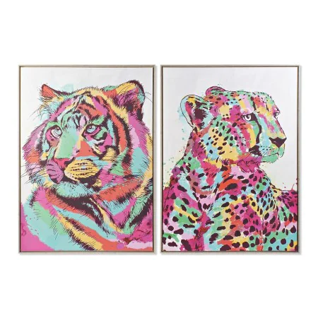 Cuadro DKD Home Decor 104 x 4,5 x 143,5 cm Tigre Moderno (2 Unidades) de DKD Home Decor, Impresiones sobre lienzo - Ref: S302...