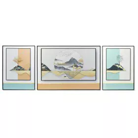 Conjunto de 3 quadros DKD Home Decor Montanha Moderno (200 x 3 x 70 cm) de DKD Home Decor, Impressões sobre tela - Ref: S3028...