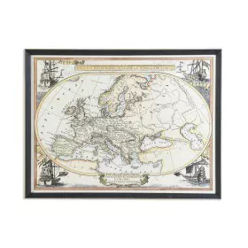 Cadre DKD Home Decor Noir Beige Verre polystyrène Mappemonde Néoclassique 83,5 x 3 x 63,5 cm de DKD Home Decor, Impressions s...