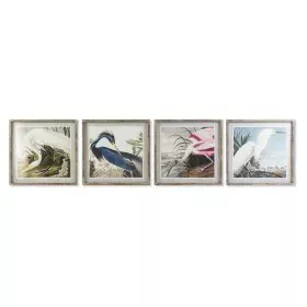 Painting DKD Home Decor 60 x 2,5 x 60 cm Bird Oriental (4 Pieces) by DKD Home Decor, Prints on Canvas - Ref: S3028405, Price:...