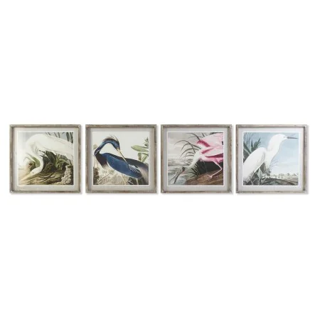 Cadre DKD Home Decor 60 x 2,5 x 60 cm Oiseau Oriental (4 Pièces) de DKD Home Decor, Impressions sur toile - Réf : S3028405, P...