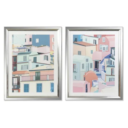 Cadre DKD Home Decor 69 x 3 x 89 cm Maisons Urbaine (2 Unités) de DKD Home Decor, Impressions sur toile - Réf : S3028431, Pri...