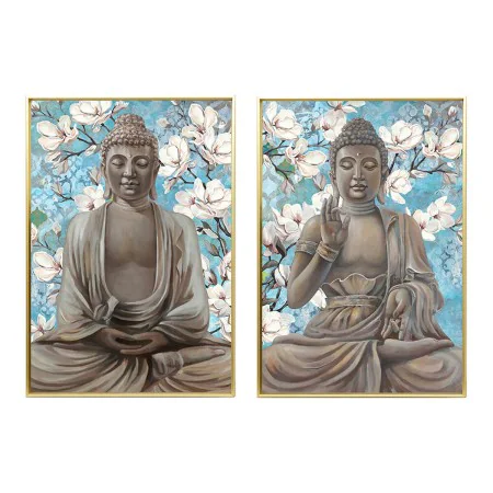 Bild DKD Home Decor 51,5 x 3,5 x 71,5 cm Buddha Orientalisch (2 Stück) von DKD Home Decor, Leinwanddrucke - Ref: S3028498, Pr...