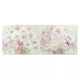 Cadre DKD Home Decor Vase 100 x 3 x 80 cm Shabby Chic (2 Unités) de DKD Home Decor, Impressions sur toile - Réf : S3028533, P...