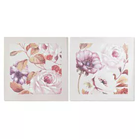 Cuadro DKD Home Decor Rosas Romántico 70 x 3 x 70 cm (2 Unidades) de DKD Home Decor, Impresiones sobre lienzo - Ref: S3028549...