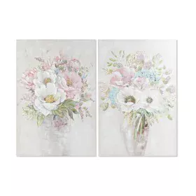 Cadre DKD Home Decor Vase 80 x 3 x 120 cm Shabby Chic (2 Unités) de DKD Home Decor, Impressions sur toile - Réf : S3028550, P...