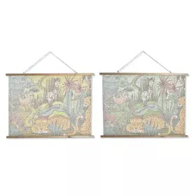 Pintura DKD Home Decor Infantil animais 100 x 2 x 75 cm (2 Unidades) de DKD Home Decor, Impressões sobre tela - Ref: S3028572...