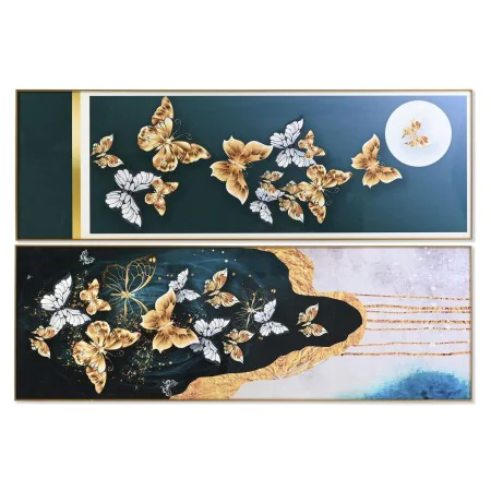 Cuadro DKD Home Decor 180 x 3 x 60 cm Mariposas (2 Unidades) de DKD Home Decor, Impresiones sobre lienzo - Ref: S3028601, Pre...