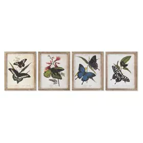 Painting DKD Home Decor Butterflies 40 x 2 x 50 cm Shabby Chic (4 Pieces) by DKD Home Decor, Prints on Canvas - Ref: S3028635...