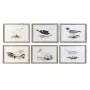 Cadre DKD Home Decor 70 x 2,5 x 50 cm Traditionnel Oiseaux (6 Pièces) de DKD Home Decor, Impressions sur toile - Réf : S30286...