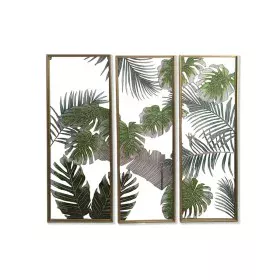 Tela DKD Home Decor 3 Peças Tropical Folha de planta (122 x 3 x 122 cm) de DKD Home Decor, Impressões sobre tela - Ref: S3028...