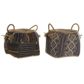 Basket DKD Home Decor 30 x 30 x 30 cm Natural Fibre Boho (2 Units) by DKD Home Decor, Boxes - Ref: S3028693, Price: 60,73 €, ...