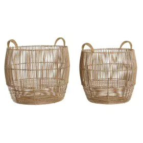 Juego de Cestas DKD Home Decor Metal Ratán (40 x 40 x 38 cm) de DKD Home Decor, Cajas - Ref: S3028712, Precio: 60,19 €, Descu...