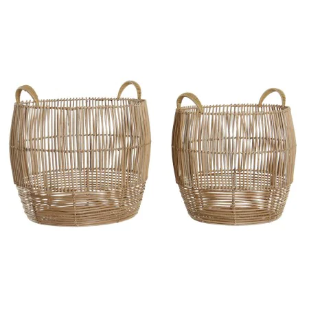 Basket set DKD Home Decor Metal Rattan (40 x 40 x 38 cm) by DKD Home Decor, Boxes - Ref: S3028712, Price: 67,77 €, Discount: %