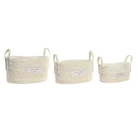 Set de basket DKD Home Decor Coton Fibre (34 x 23 x 20 cm) de DKD Home Decor, Boîtes - Réf : S3028741, Prix : 63,51 €, Remise...