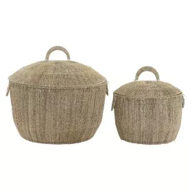 Korb-Set DKD Home Decor Braun Bunt natürlich Jute Metall Boho 51 x 51 x 48 cm von DKD Home Decor, Boxen & Kästen - Ref: S3028...