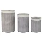 Conjunto de Cestos DKD Home Decor Bege Cinzento Bambu 38 x 38 x 60 cm (3 Peças) (2 Unidades) de DKD Home Decor, Caixas - Ref:...