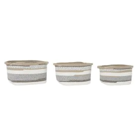 Basket set DKD Home Decor Cotton Jute (36 x 30 x 24 cm) by DKD Home Decor, Boxes - Ref: S3028811, Price: 67,76 €, Discount: %